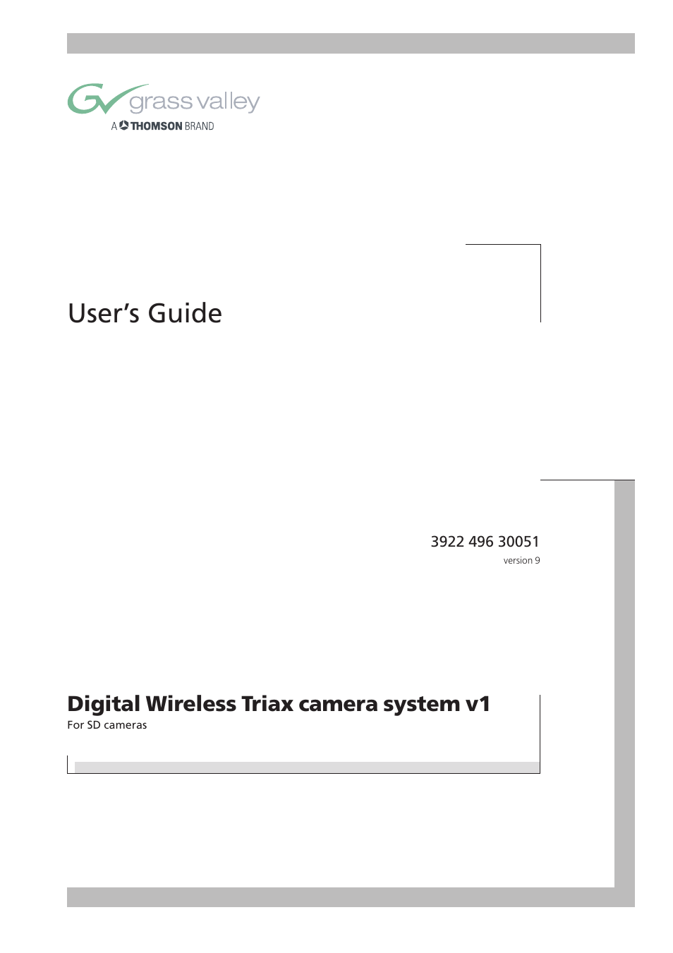 Grass Valley Digital Wireless Triax Camera System User Manual | 44 pages