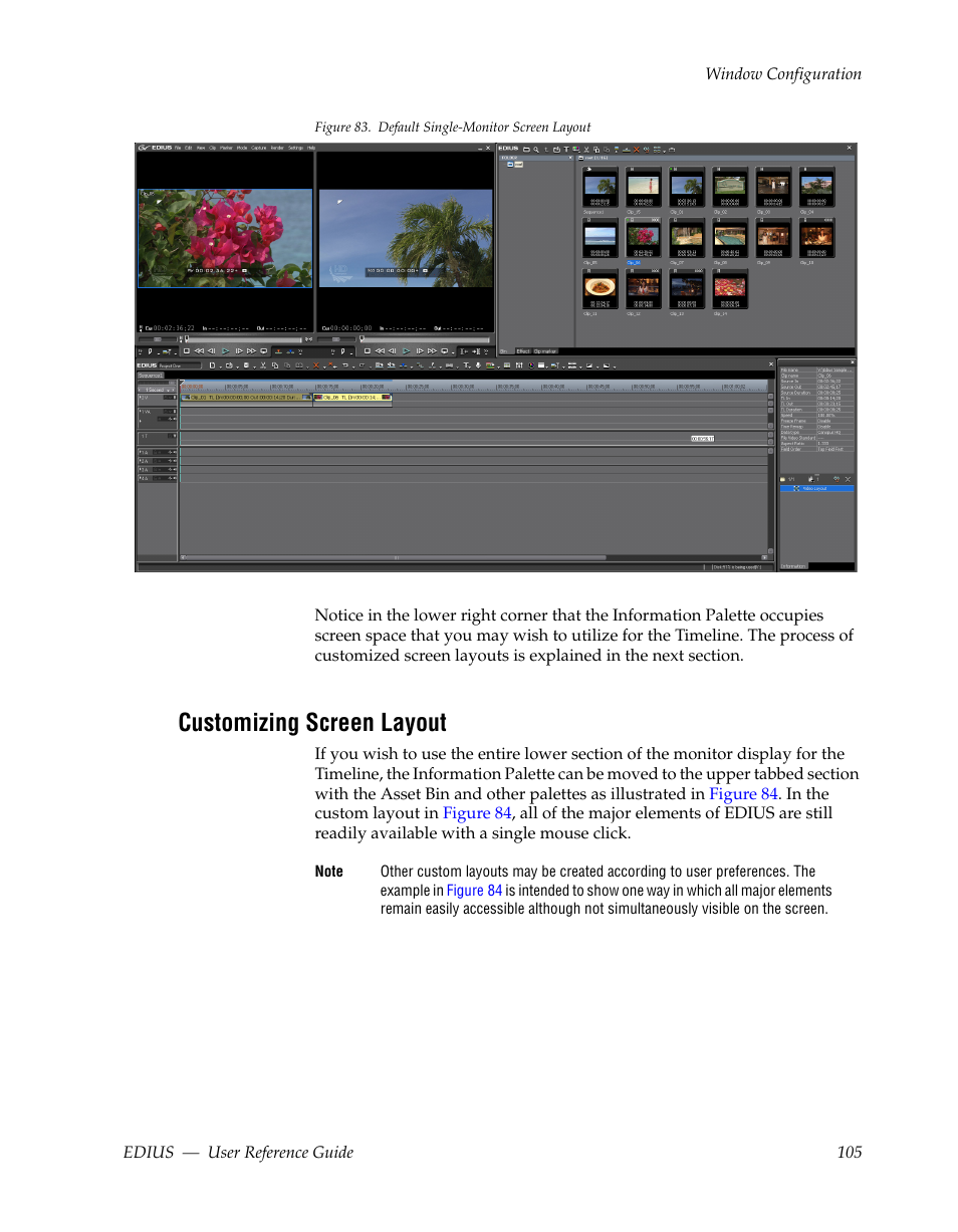 Customizing screen layout, Figure 83 | Grass Valley EDIUS v.5.1 User Manual | Page 105 / 790