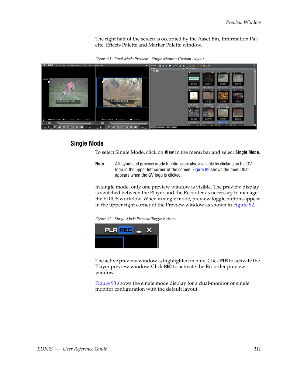 Single mode | Grass Valley EDIUS v.5.1 User Manual | Page 111 / 790