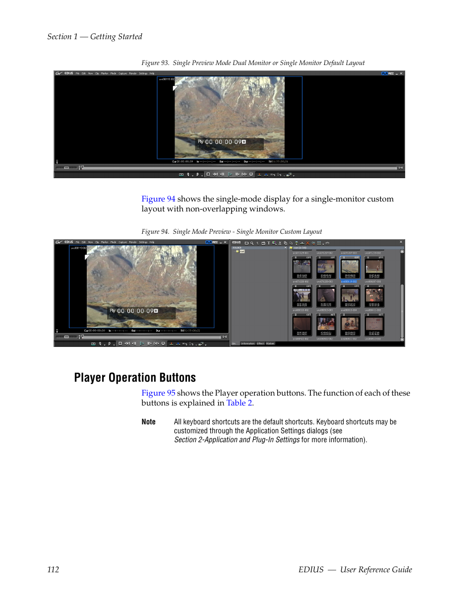 Player operation buttons, Ee player operation buttons, Figure 93 | Grass Valley EDIUS v.5.1 User Manual | Page 112 / 790