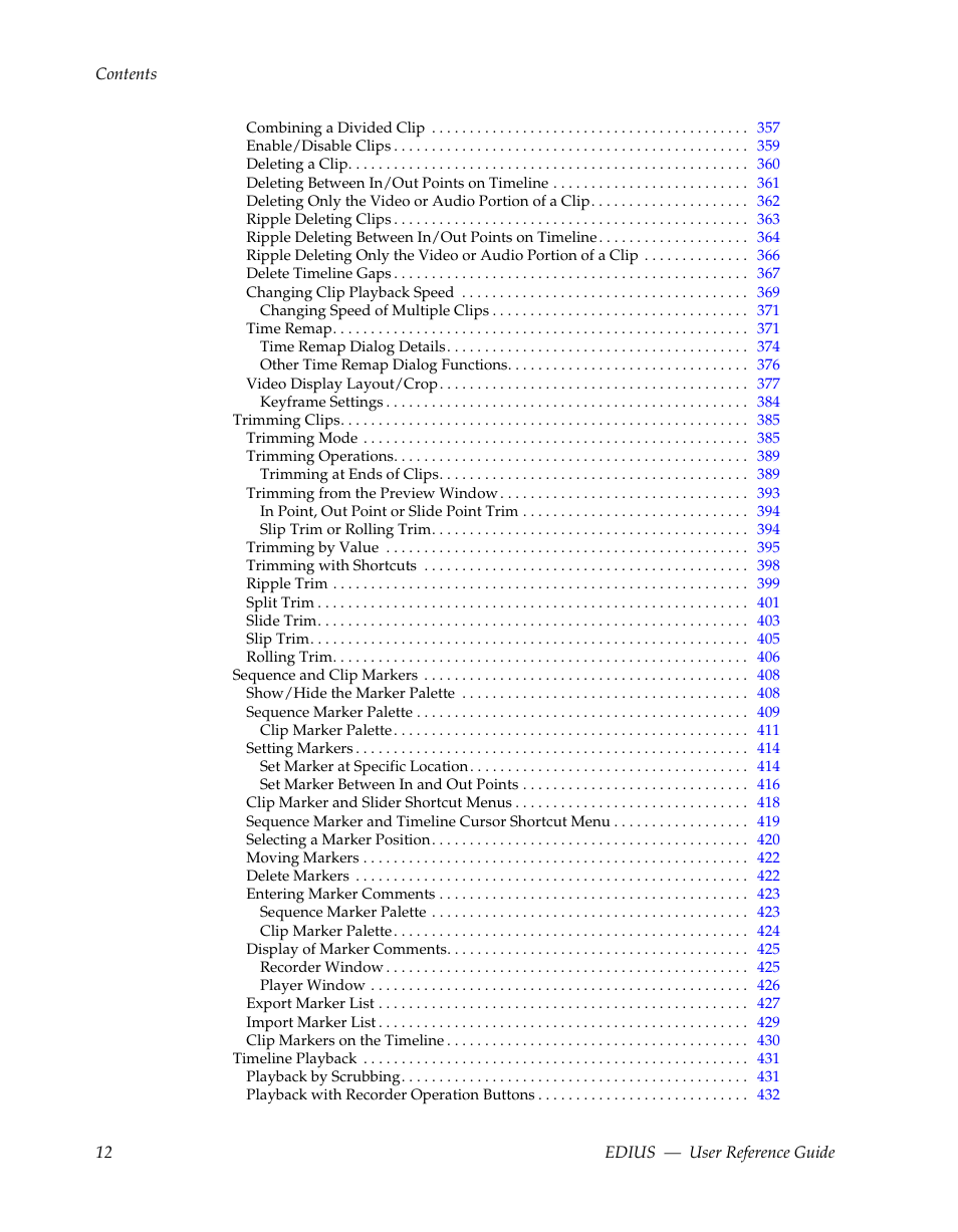 Grass Valley EDIUS v.5.1 User Manual | Page 12 / 790