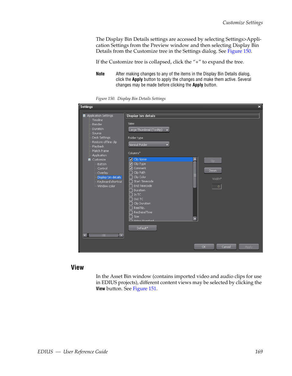 View | Grass Valley EDIUS v.5.1 User Manual | Page 169 / 790