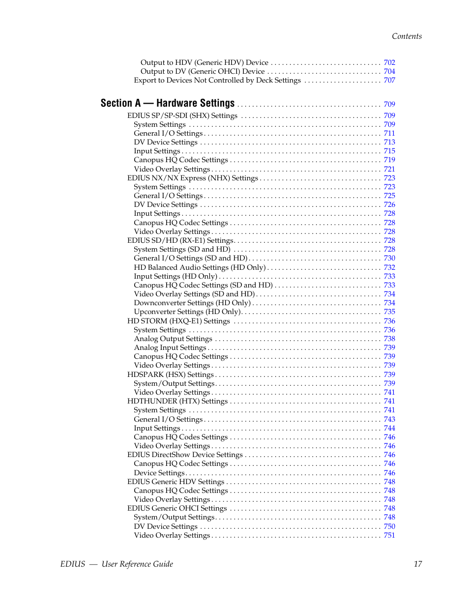 Grass Valley EDIUS v.5.1 User Manual | Page 17 / 790
