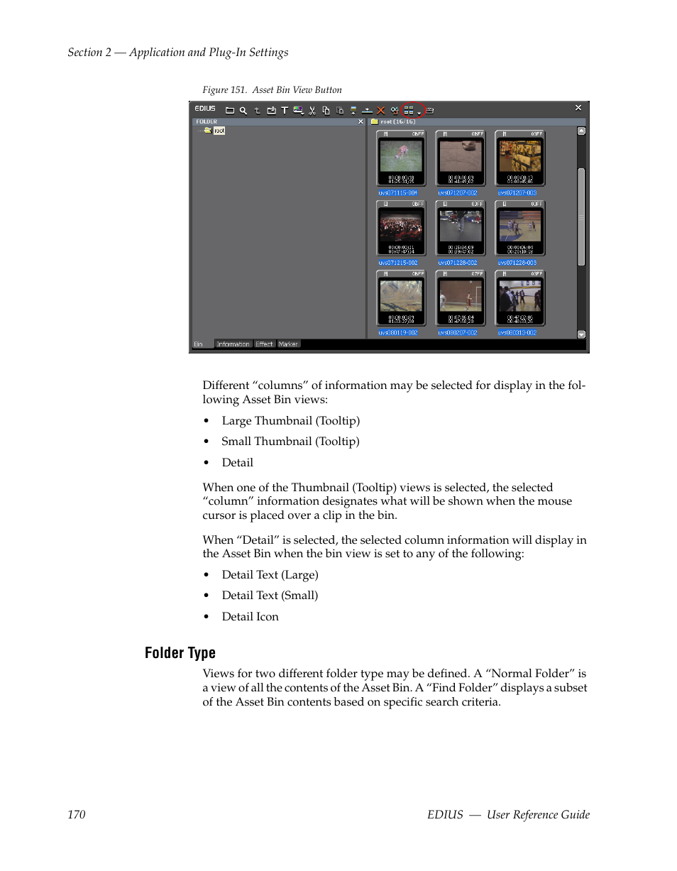 Folder type, Figure 151 | Grass Valley EDIUS v.5.1 User Manual | Page 170 / 790