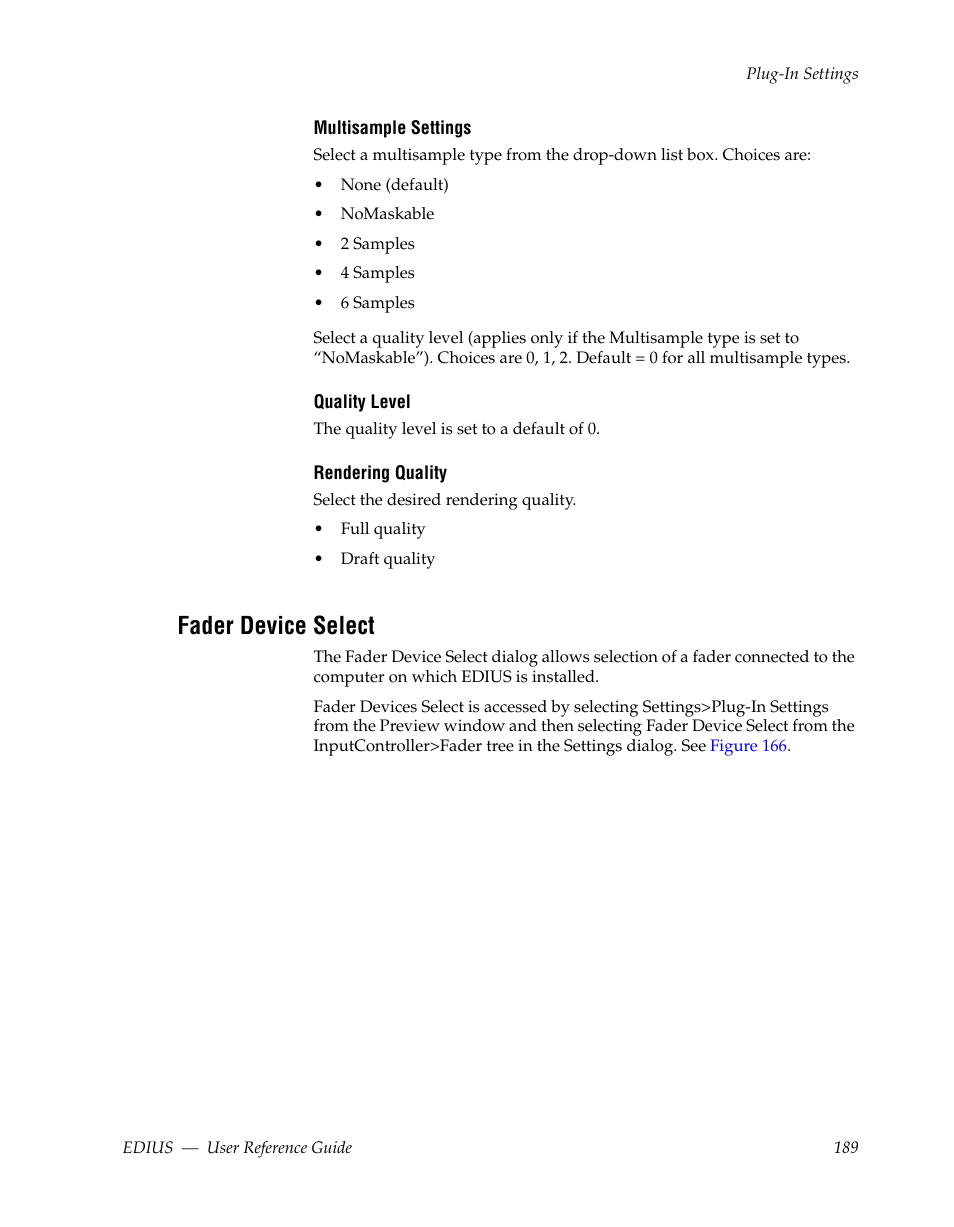 Fader device select | Grass Valley EDIUS v.5.1 User Manual | Page 189 / 790