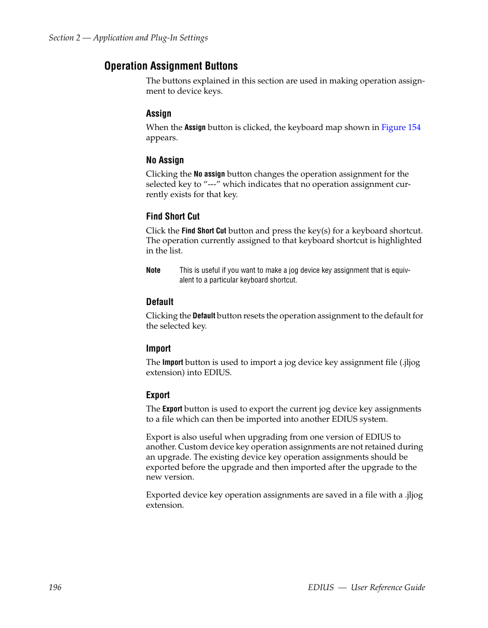 Operation assignment buttons | Grass Valley EDIUS v.5.1 User Manual | Page 196 / 790