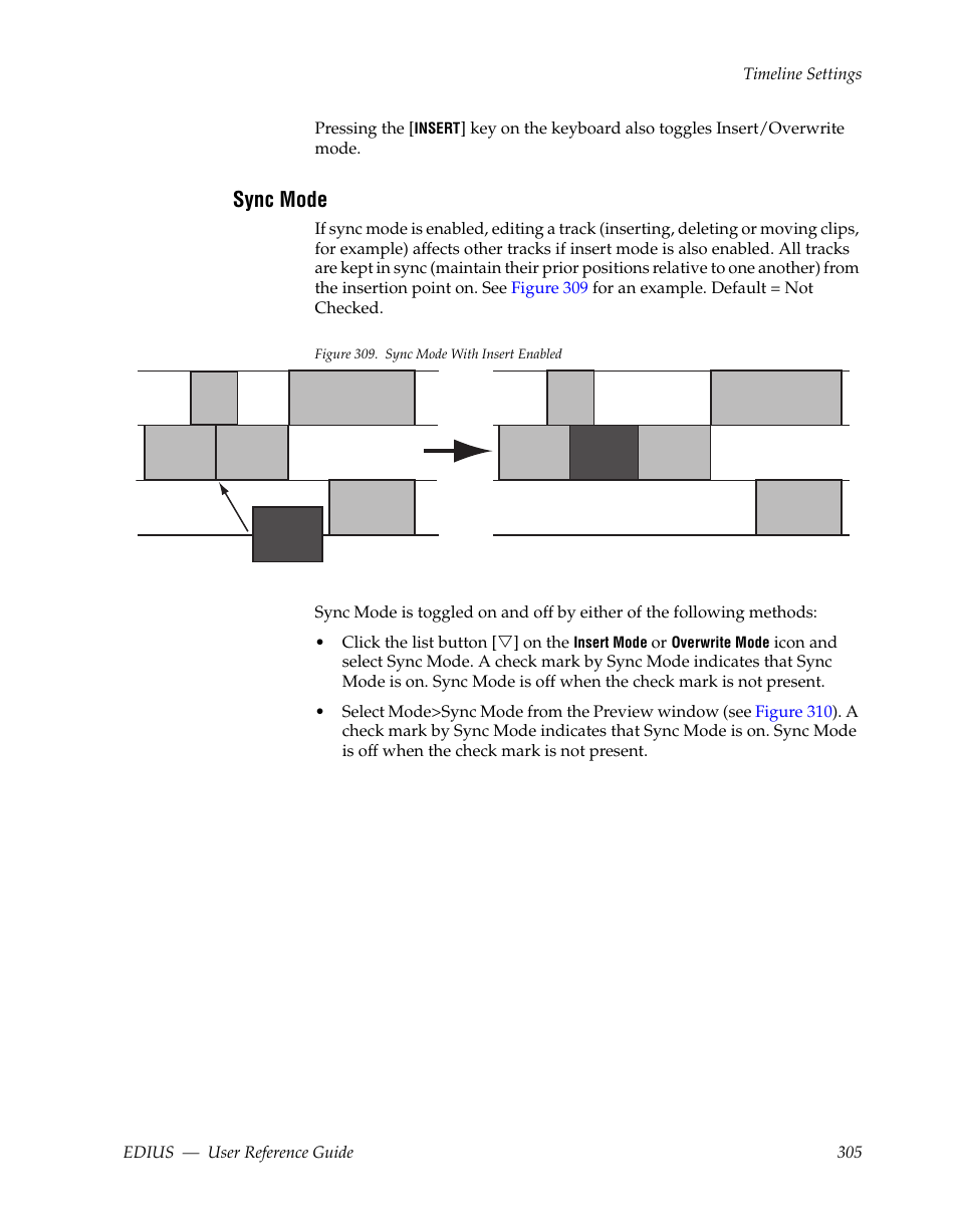 Sync mode | Grass Valley EDIUS v.5.1 User Manual | Page 305 / 790