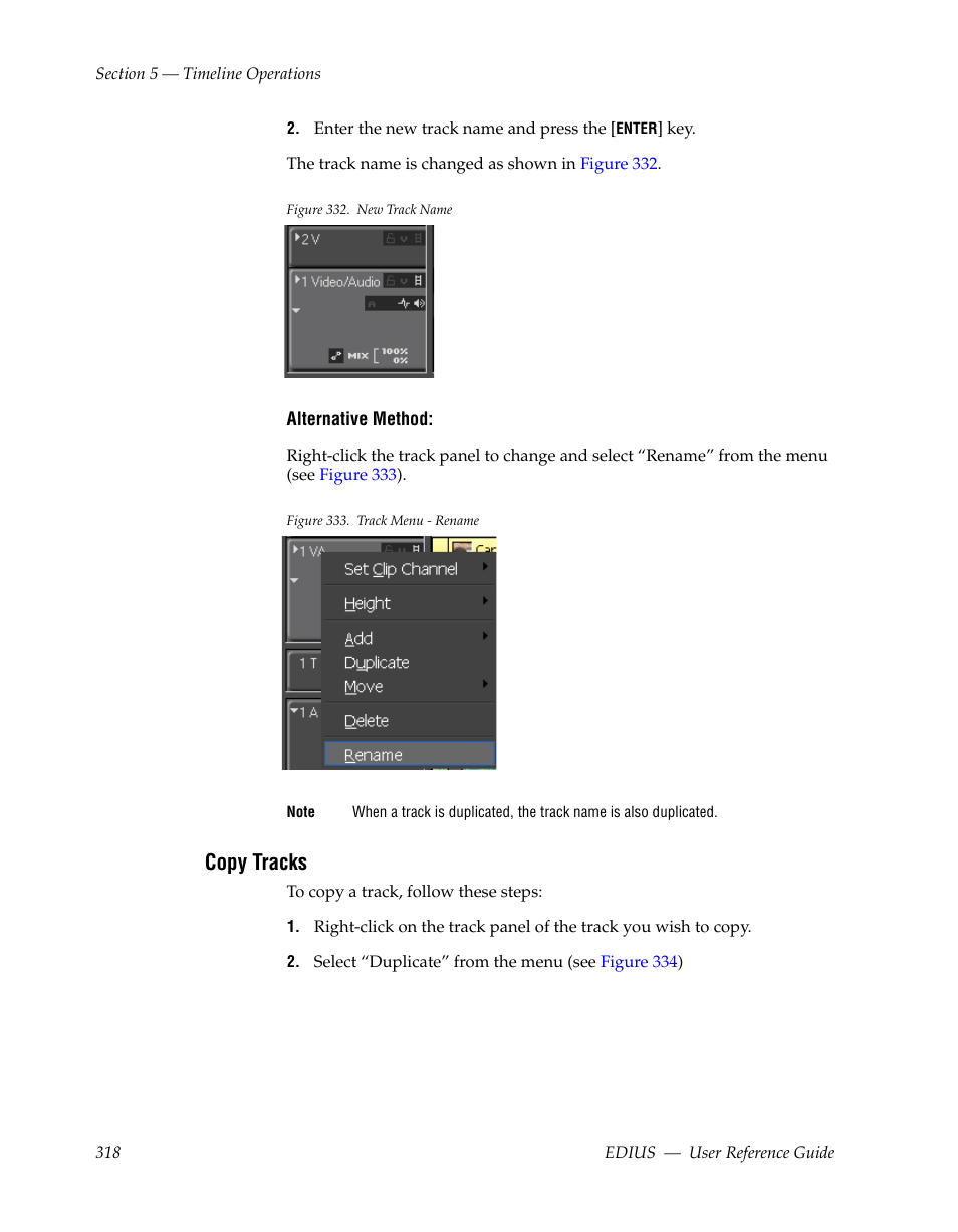 Copy tracks | Grass Valley EDIUS v.5.1 User Manual | Page 318 / 790