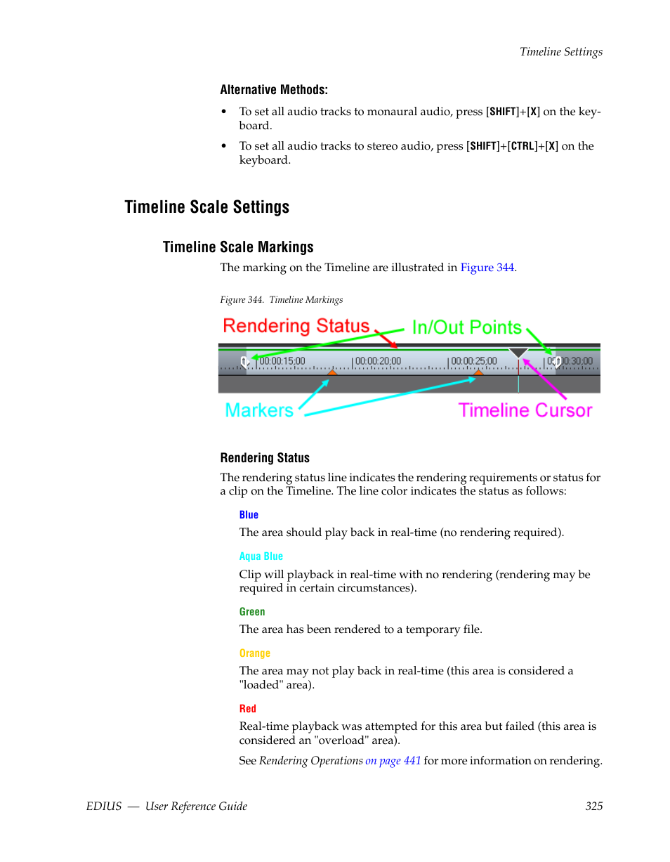 Timeline scale settings, Timeline scale markings | Grass Valley EDIUS v.5.1 User Manual | Page 325 / 790