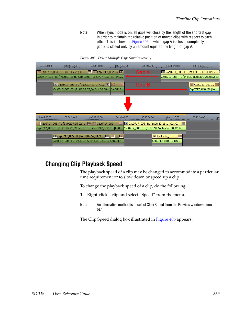 Changing clip playback speed, Figure 405 | Grass Valley EDIUS v.5.1 User Manual | Page 369 / 790