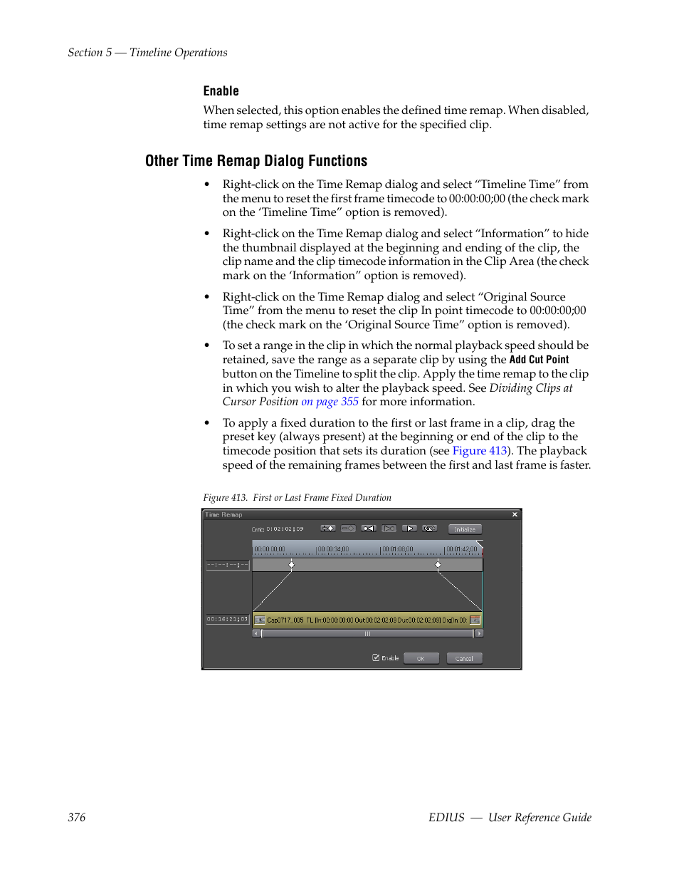 Other time remap dialog functions | Grass Valley EDIUS v.5.1 User Manual | Page 376 / 790