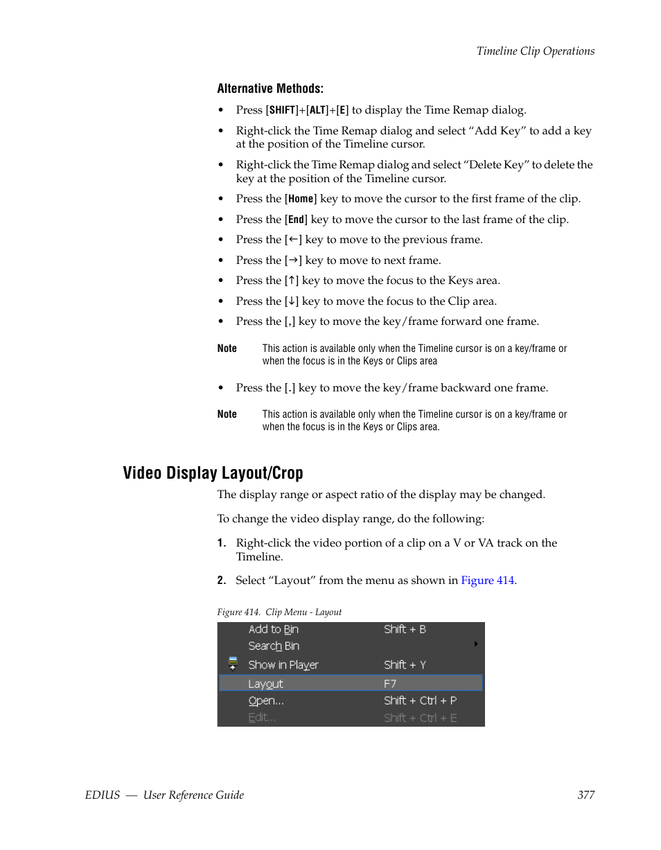 Video display layout/crop | Grass Valley EDIUS v.5.1 User Manual | Page 377 / 790