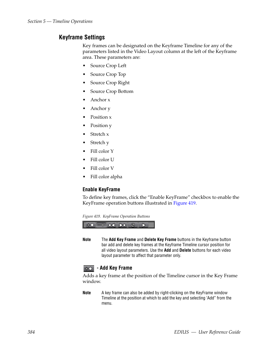 Keyframe settings | Grass Valley EDIUS v.5.1 User Manual | Page 384 / 790