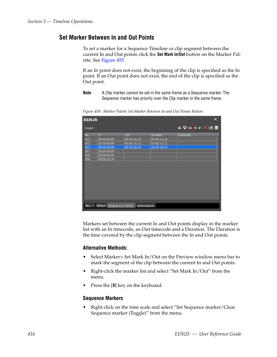 Set marker between in and out points | Grass Valley EDIUS v.5.1 User Manual | Page 416 / 790