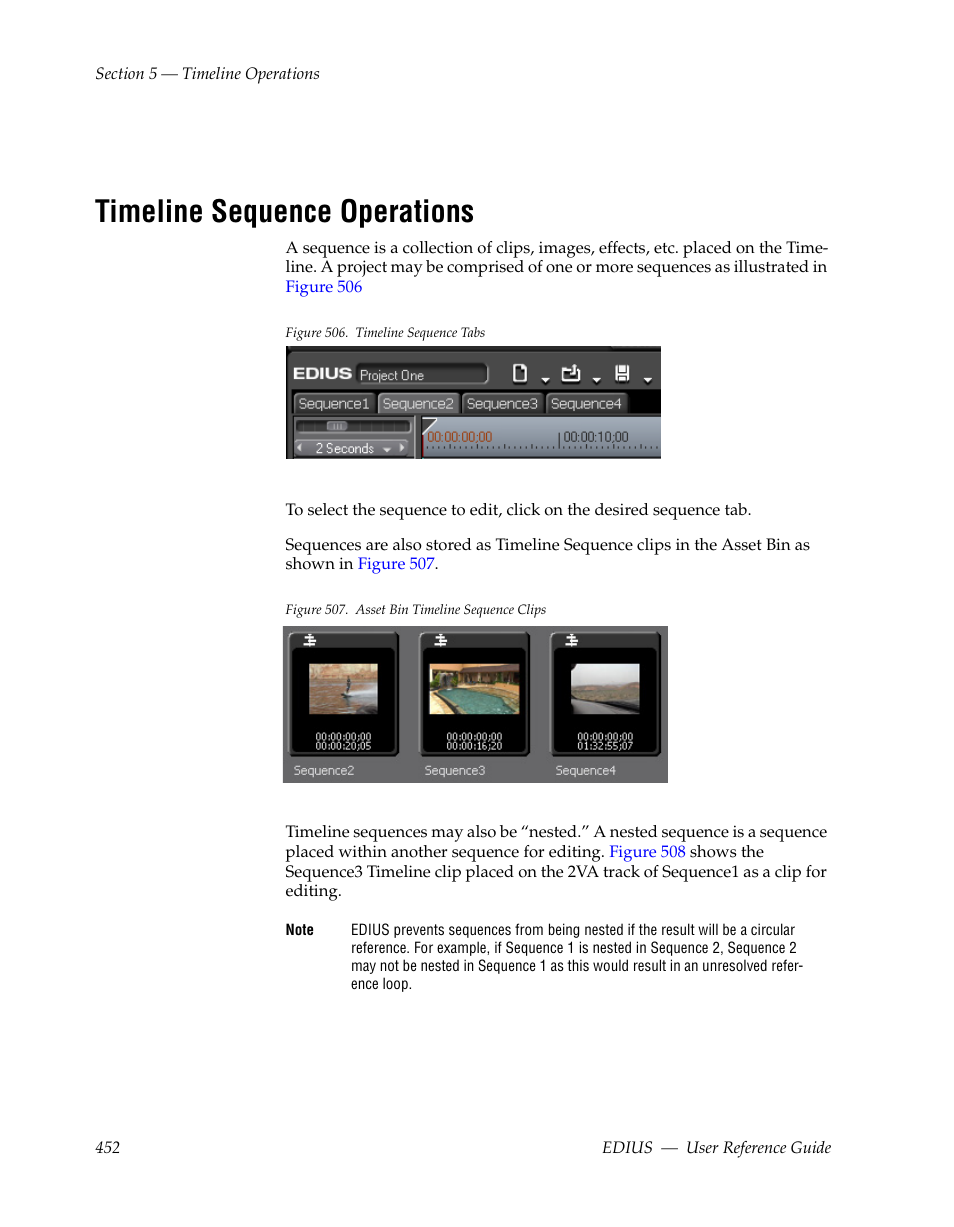 Timeline sequence operations | Grass Valley EDIUS v.5.1 User Manual | Page 452 / 790