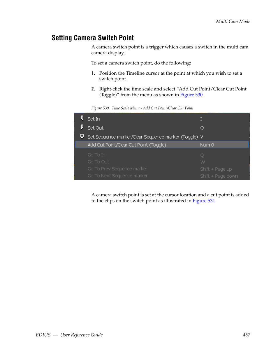 Setting camera switch point | Grass Valley EDIUS v.5.1 User Manual | Page 467 / 790