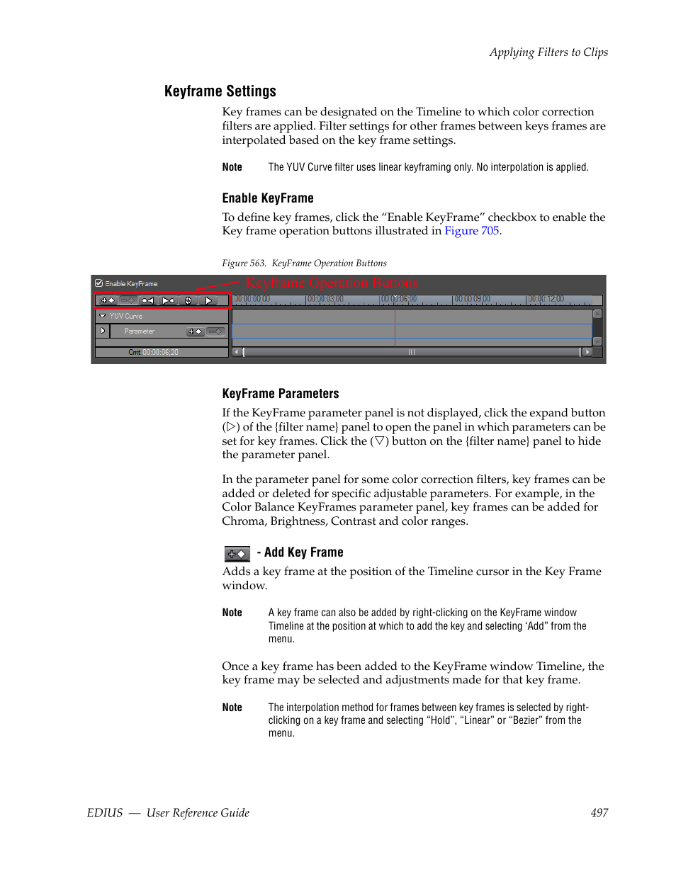 Keyframe settings | Grass Valley EDIUS v.5.1 User Manual | Page 497 / 790