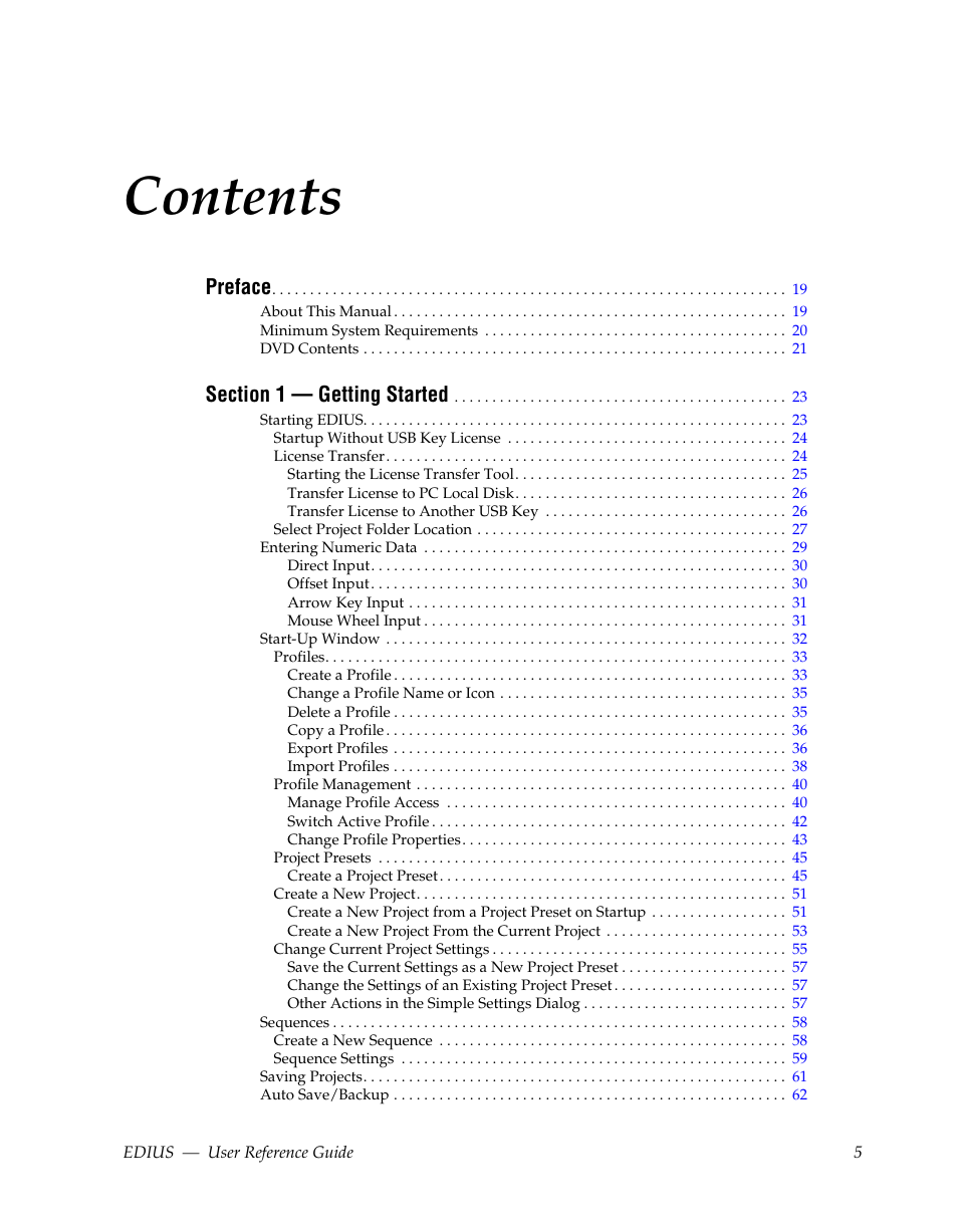 Grass Valley EDIUS v.5.1 User Manual | Page 5 / 790
