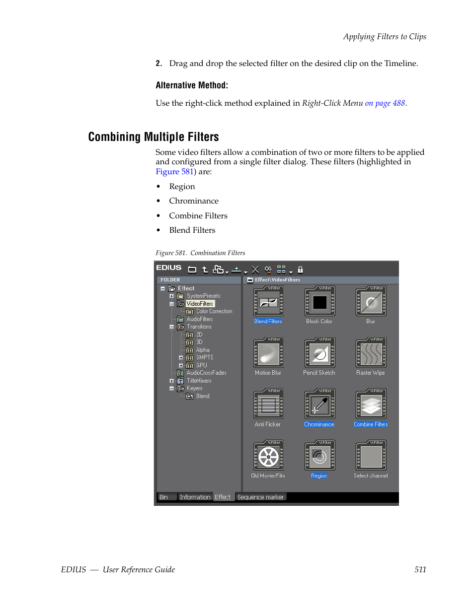 Combining multiple filters | Grass Valley EDIUS v.5.1 User Manual | Page 511 / 790