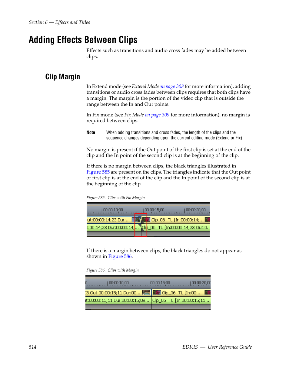 Adding effects between clips, Clip margin | Grass Valley EDIUS v.5.1 User Manual | Page 514 / 790