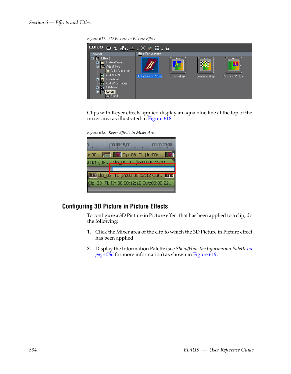 Configuring 3d picture in picture effects, Figure 617 | Grass Valley EDIUS v.5.1 User Manual | Page 534 / 790