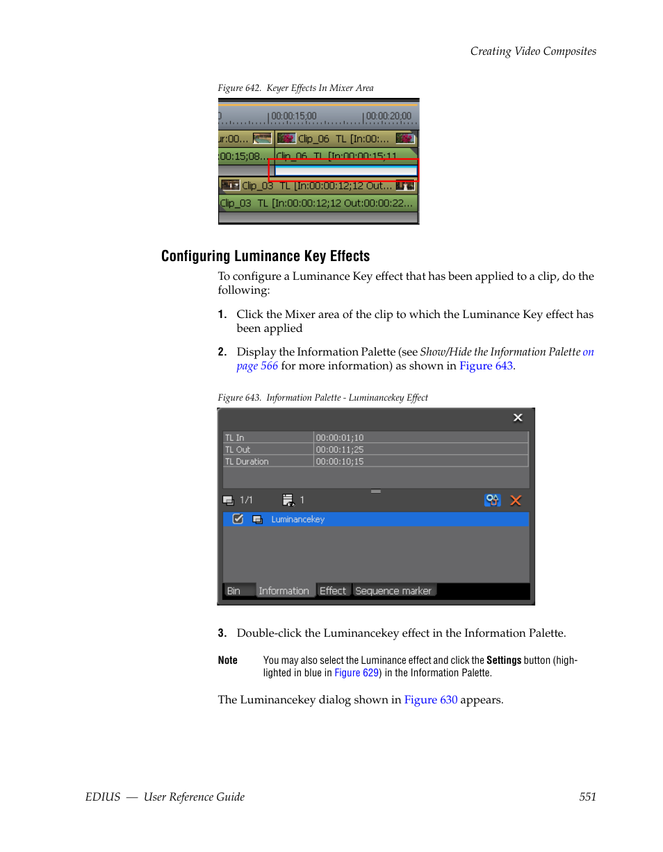 Configuring luminance key effects, Ea as illustrated in, Figure 642 | Grass Valley EDIUS v.5.1 User Manual | Page 551 / 790