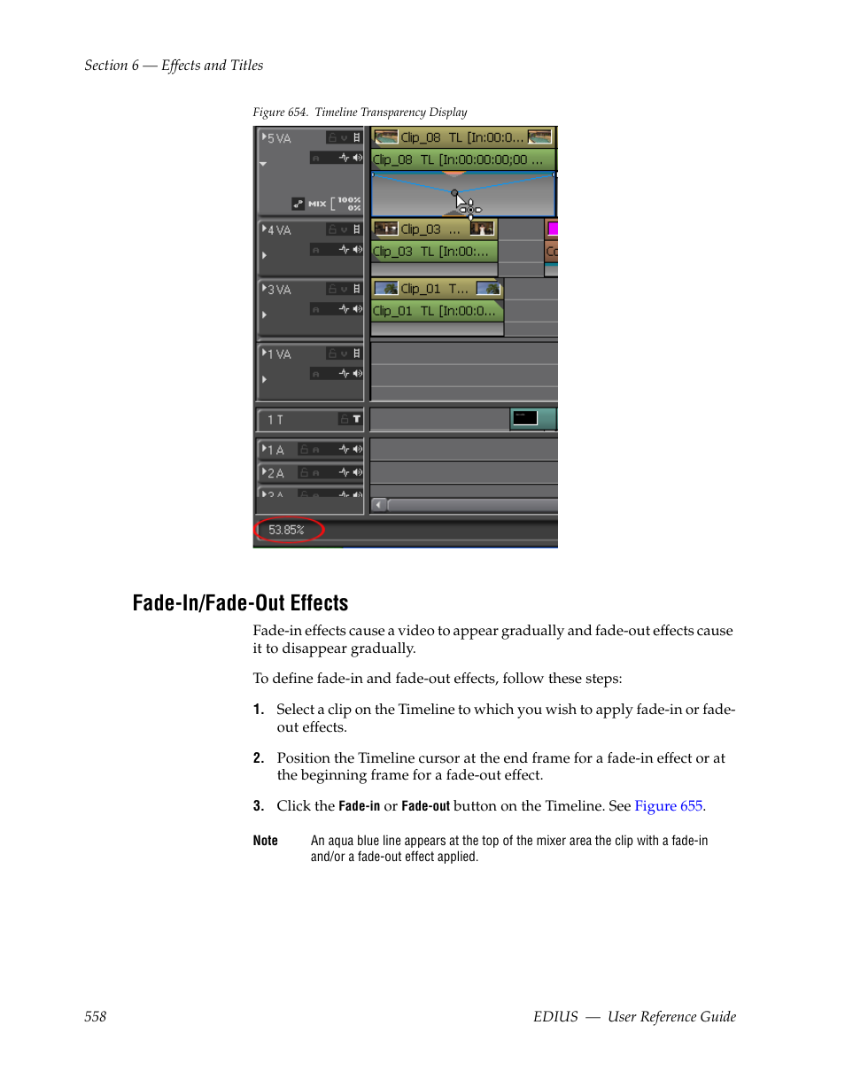 Fade-in/fade-out effects, Figure 654 | Grass Valley EDIUS v.5.1 User Manual | Page 558 / 790