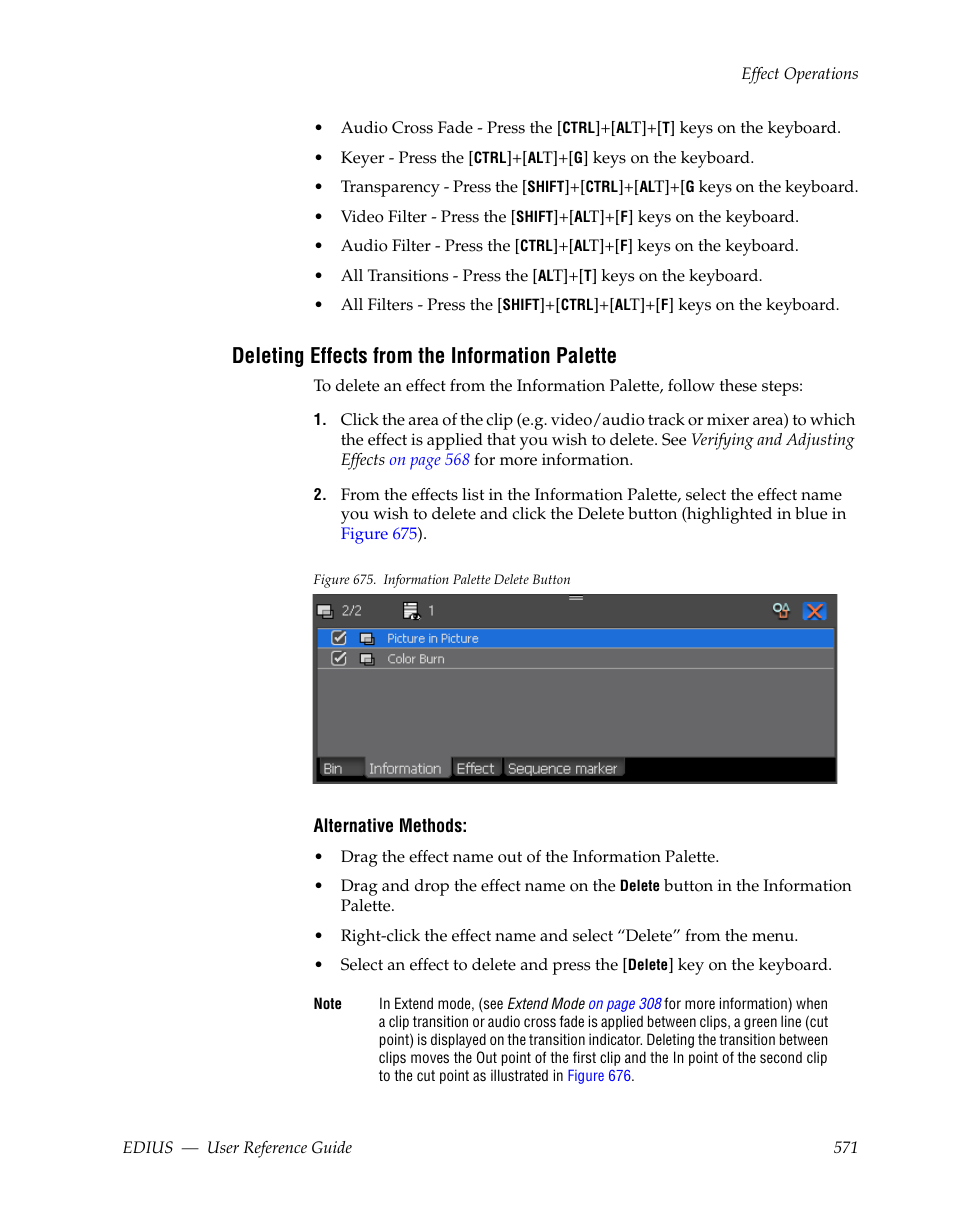 Deleting effects from the information palette | Grass Valley EDIUS v.5.1 User Manual | Page 571 / 790