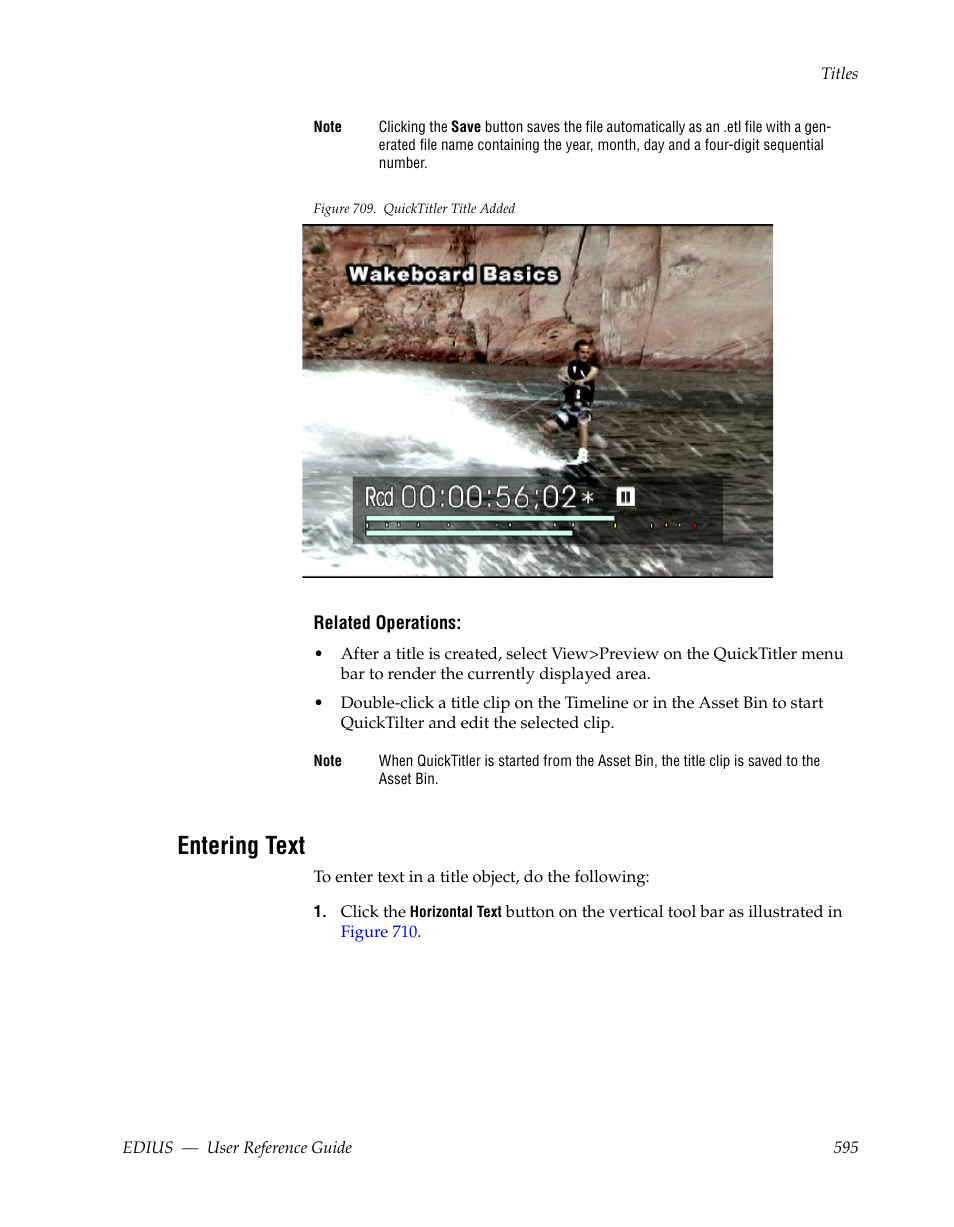 Entering text, Figure note | Grass Valley EDIUS v.5.1 User Manual | Page 595 / 790