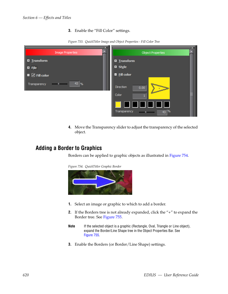 Adding a border to graphics | Grass Valley EDIUS v.5.1 User Manual | Page 620 / 790