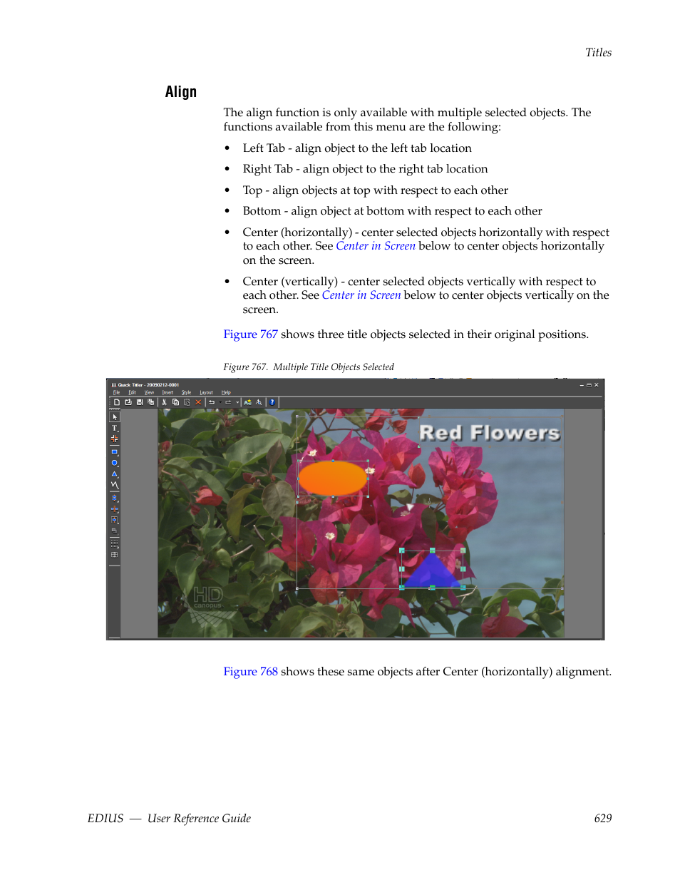 Align | Grass Valley EDIUS v.5.1 User Manual | Page 629 / 790
