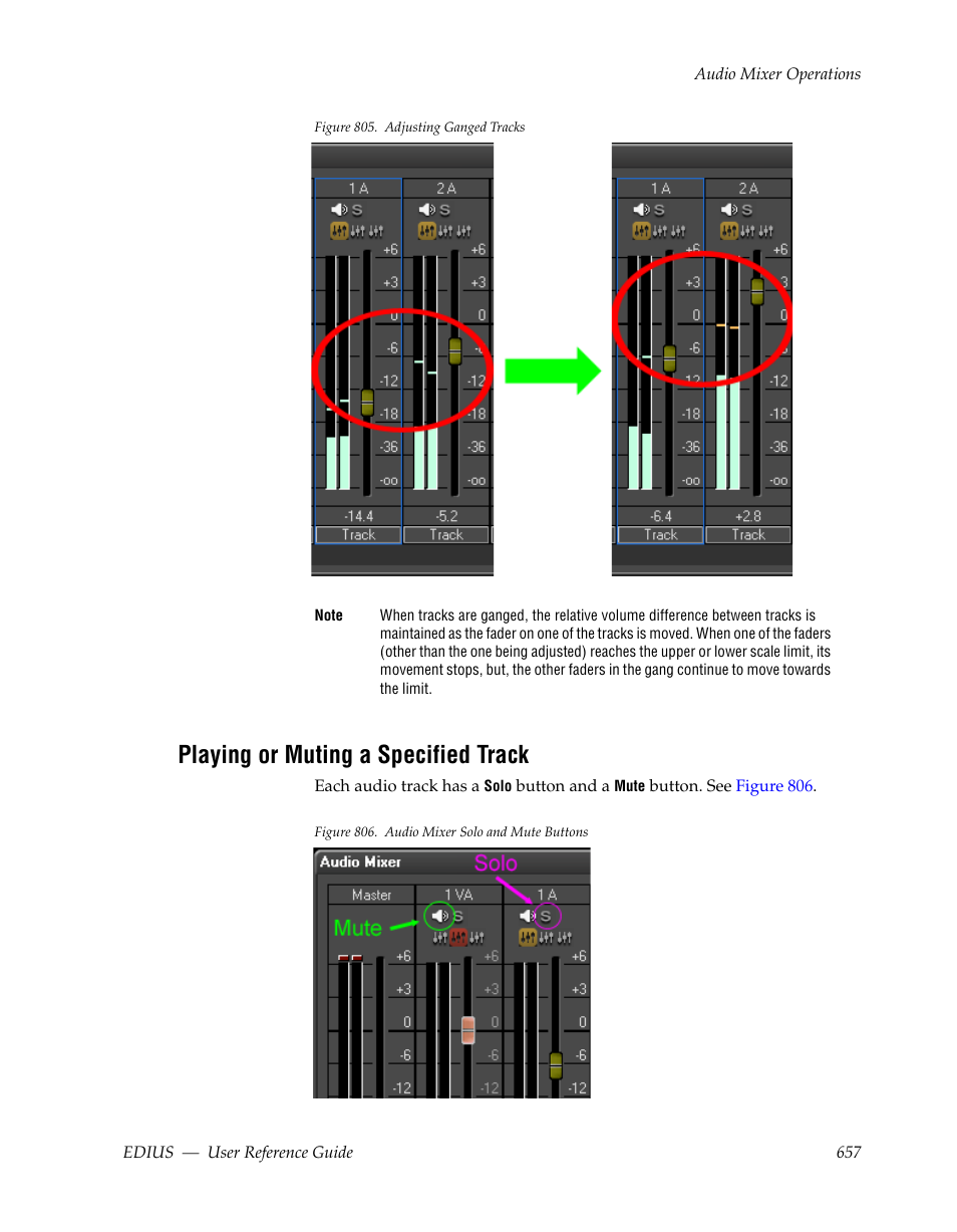 Playing or muting a specified track, Figure 805 | Grass Valley EDIUS v.5.1 User Manual | Page 657 / 790