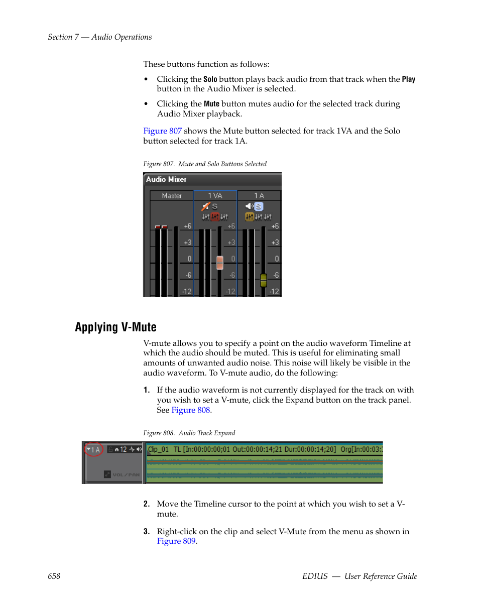 Applying v-mute | Grass Valley EDIUS v.5.1 User Manual | Page 658 / 790