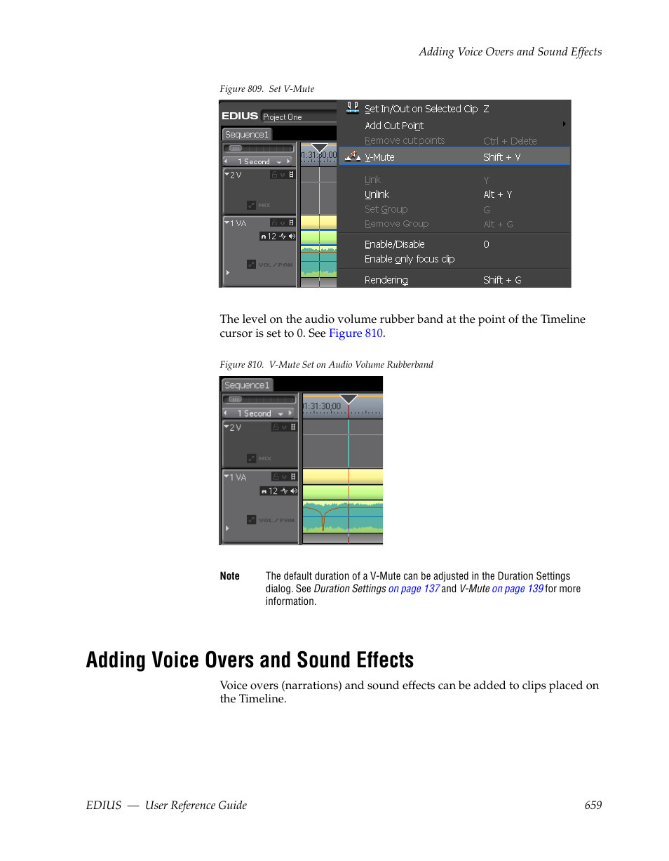 Adding voice overs and sound effects, Figure 809 | Grass Valley EDIUS v.5.1 User Manual | Page 659 / 790