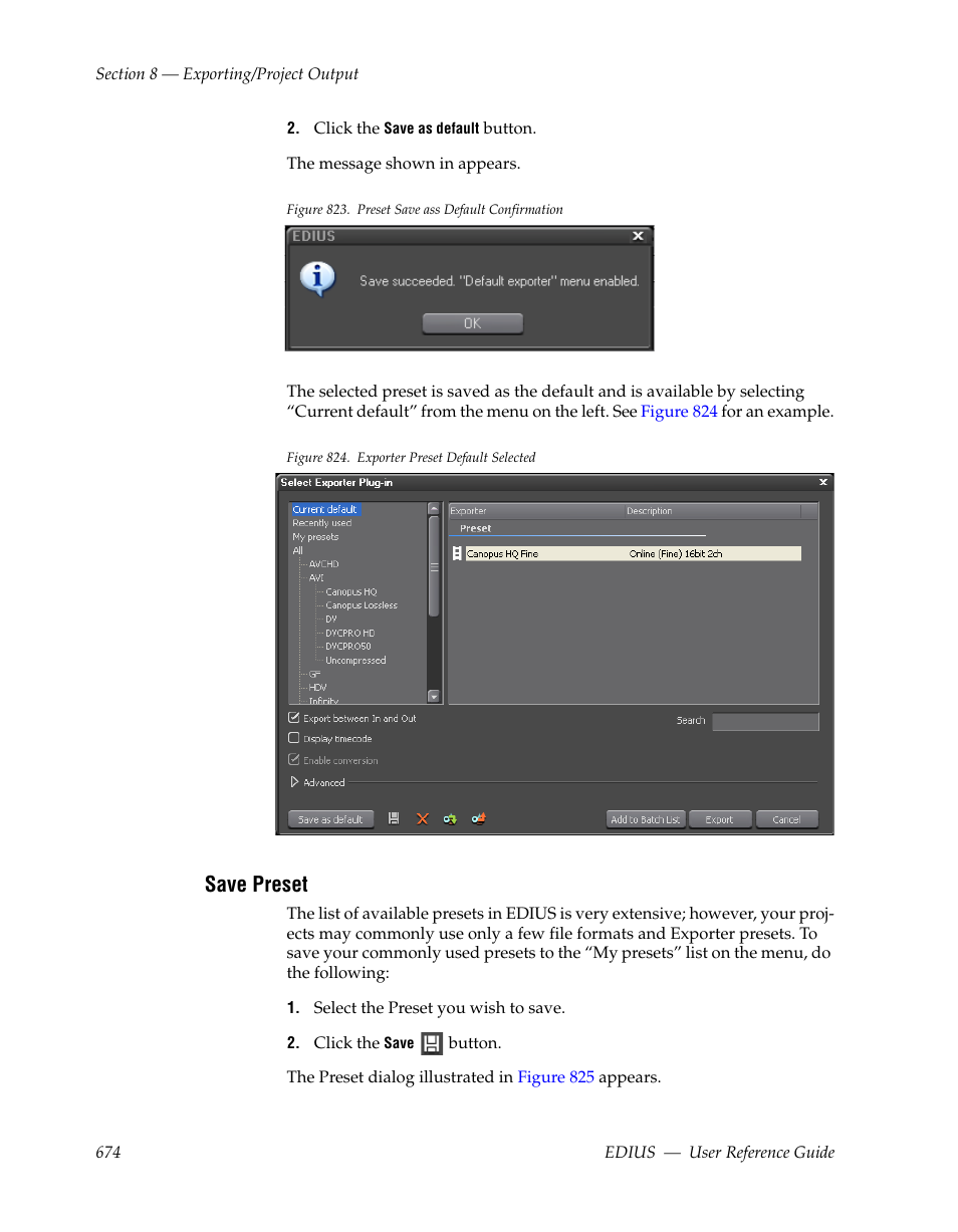 Save preset | Grass Valley EDIUS v.5.1 User Manual | Page 674 / 790