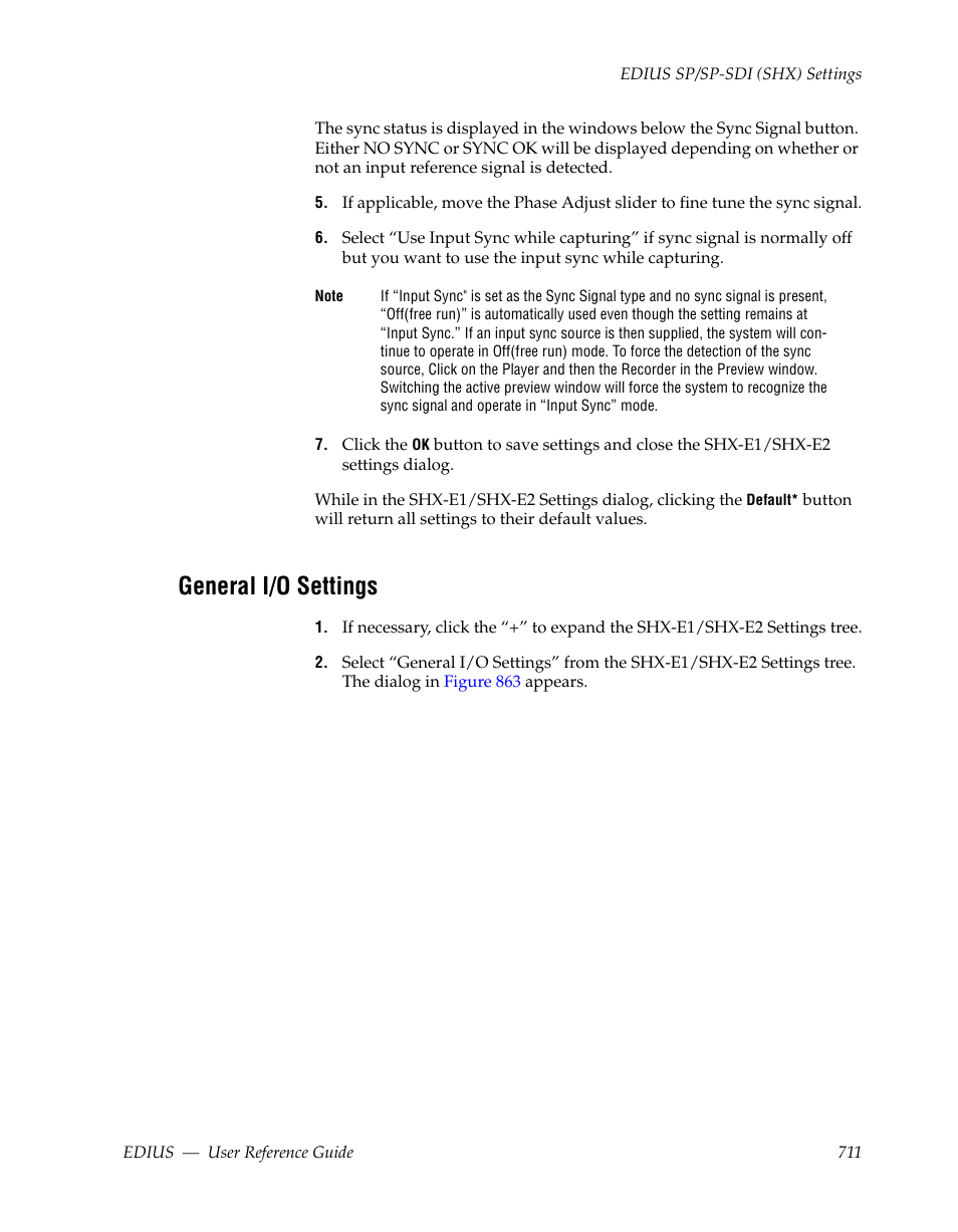 General i/o settings | Grass Valley EDIUS v.5.1 User Manual | Page 711 / 790