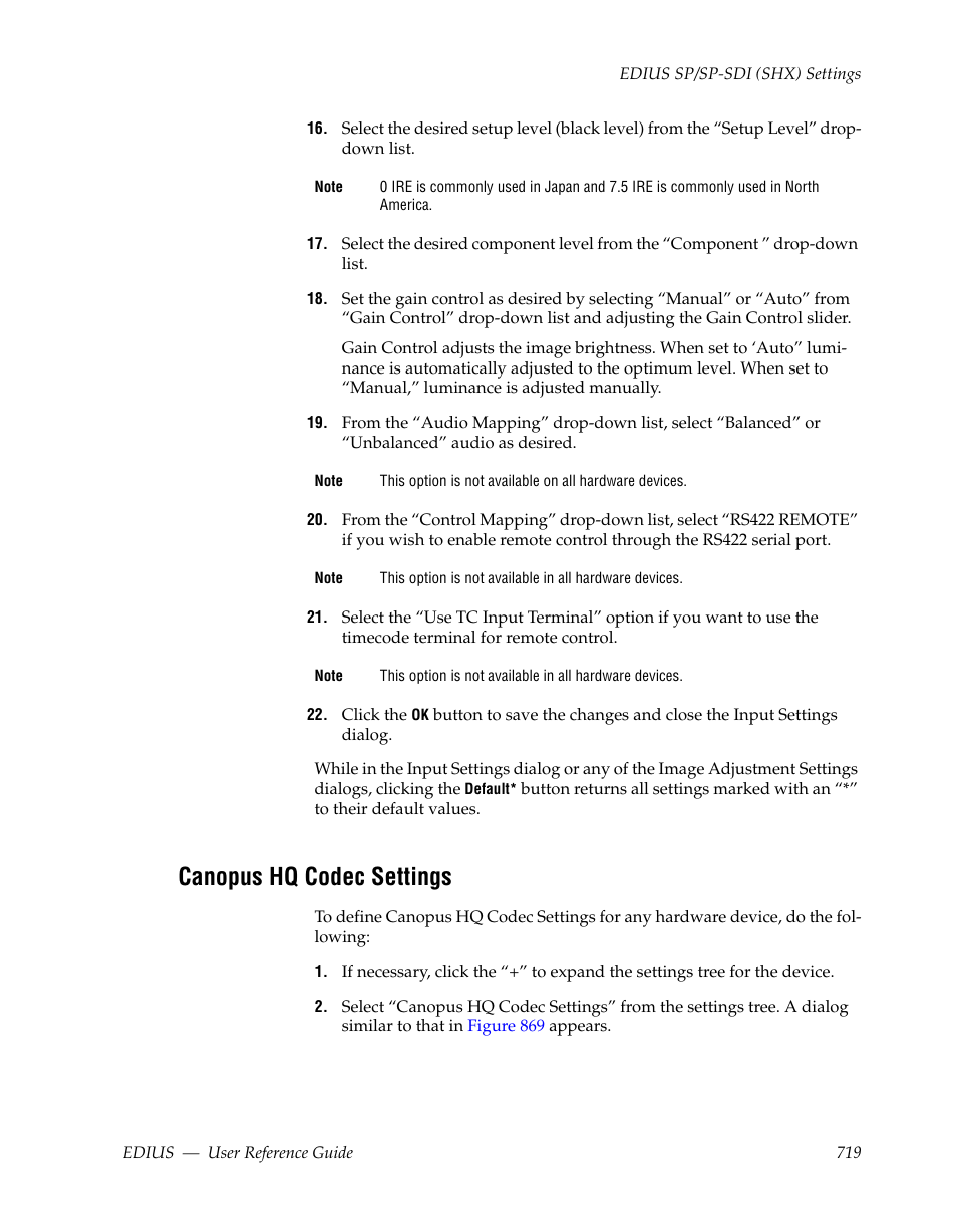 Canopus hq codec settings | Grass Valley EDIUS v.5.1 User Manual | Page 719 / 790