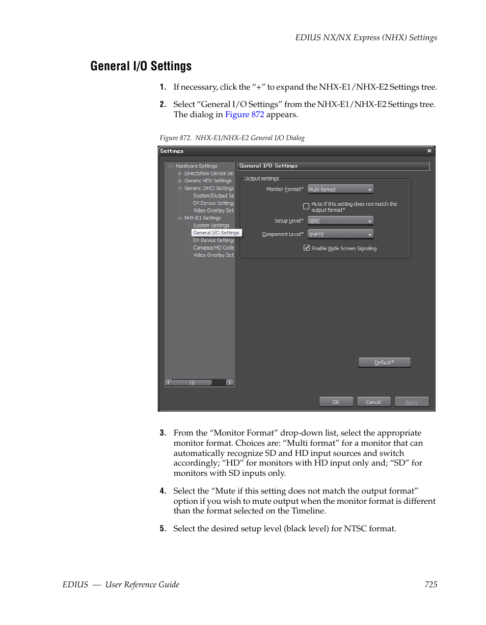 General i/o settings | Grass Valley EDIUS v.5.1 User Manual | Page 725 / 790