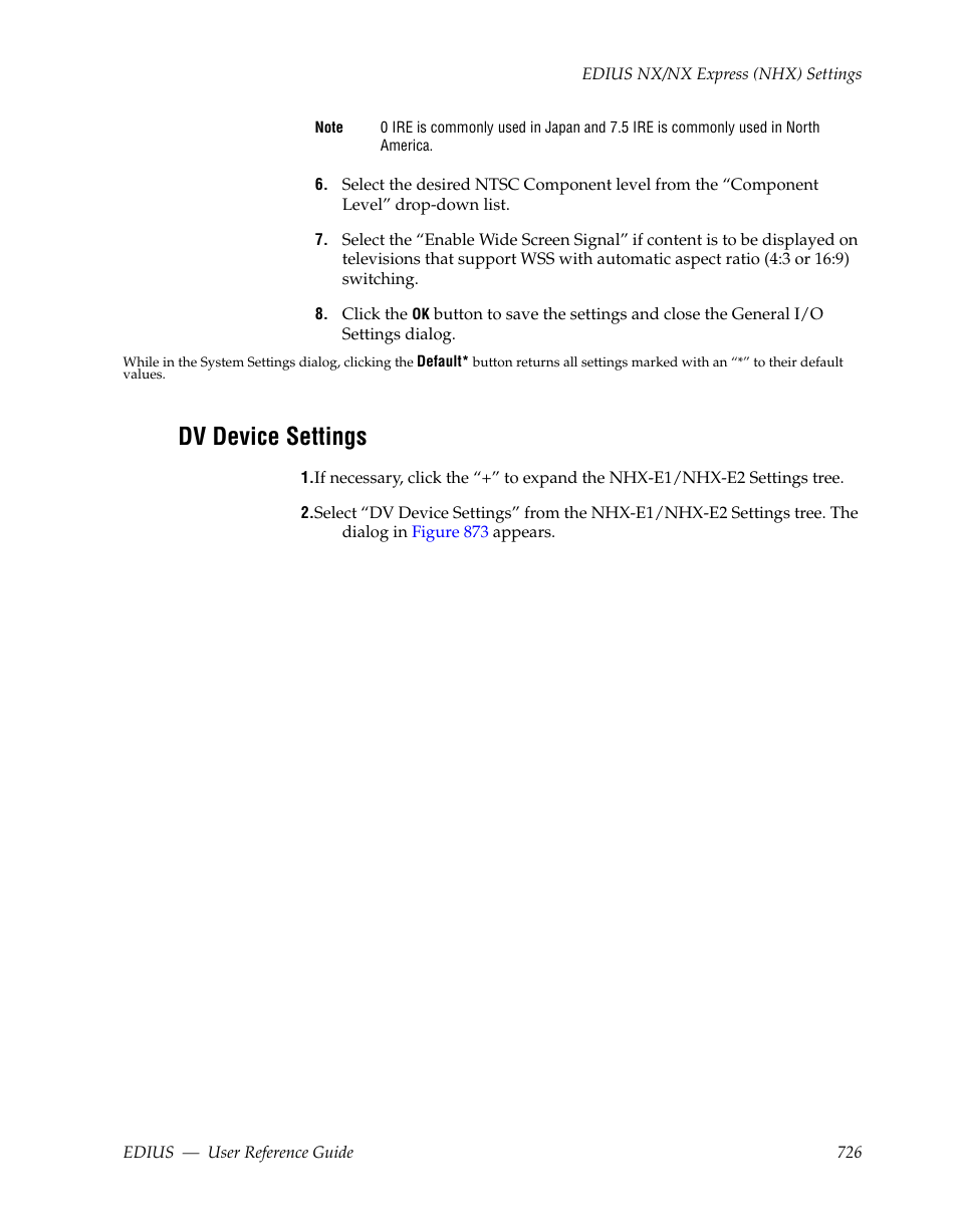Dv device settings | Grass Valley EDIUS v.5.1 User Manual | Page 726 / 790