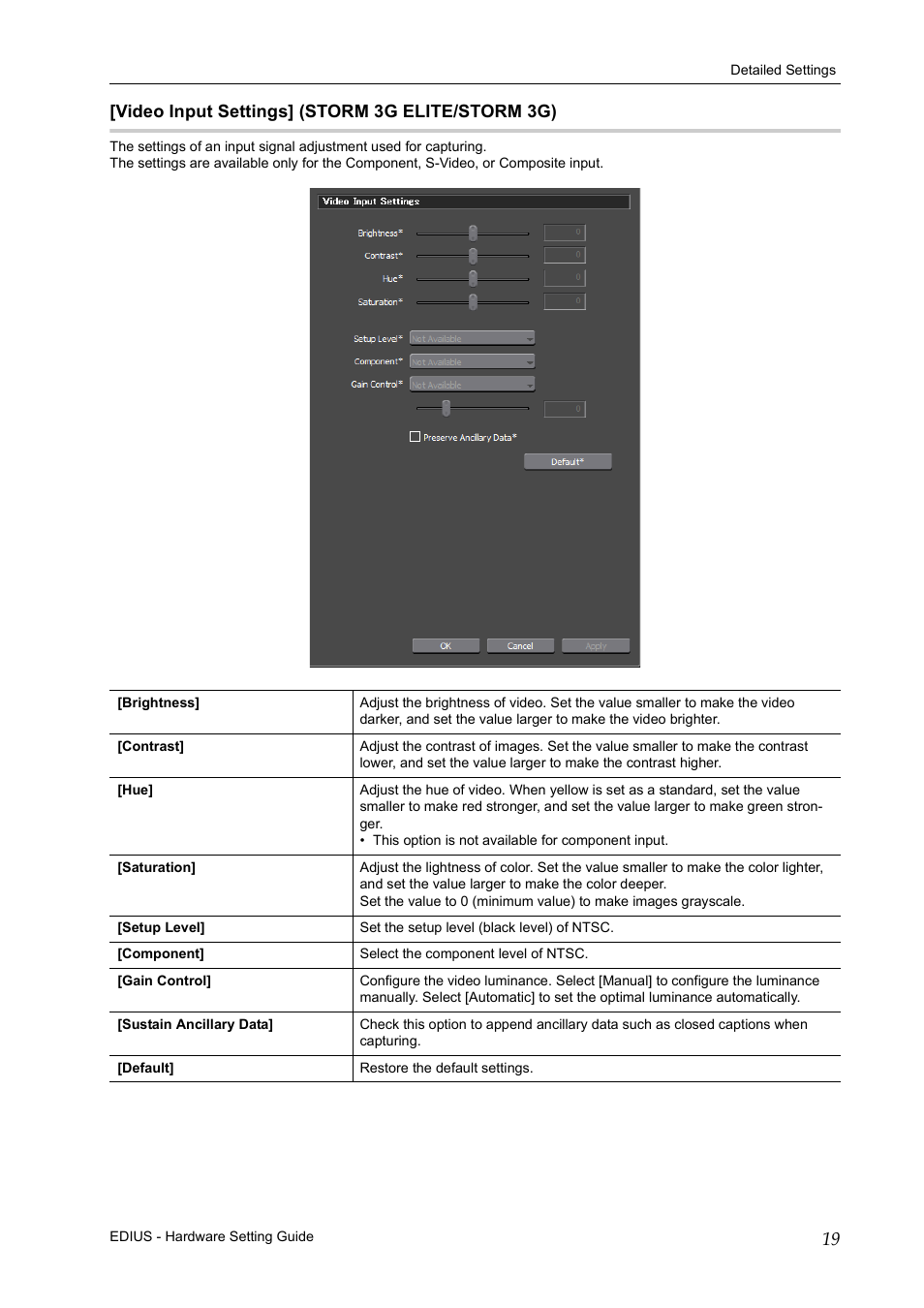 Video input settings] (storm 3g elite/storm 3g) | Grass Valley EDIUS Pro v.7.4 User Manual | Page 25 / 35