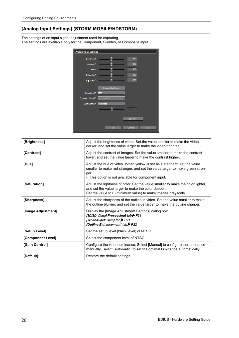 Analog input settings] ( storm mobile/hdstorm) | Grass Valley EDIUS Pro v.7.4 User Manual | Page 26 / 35