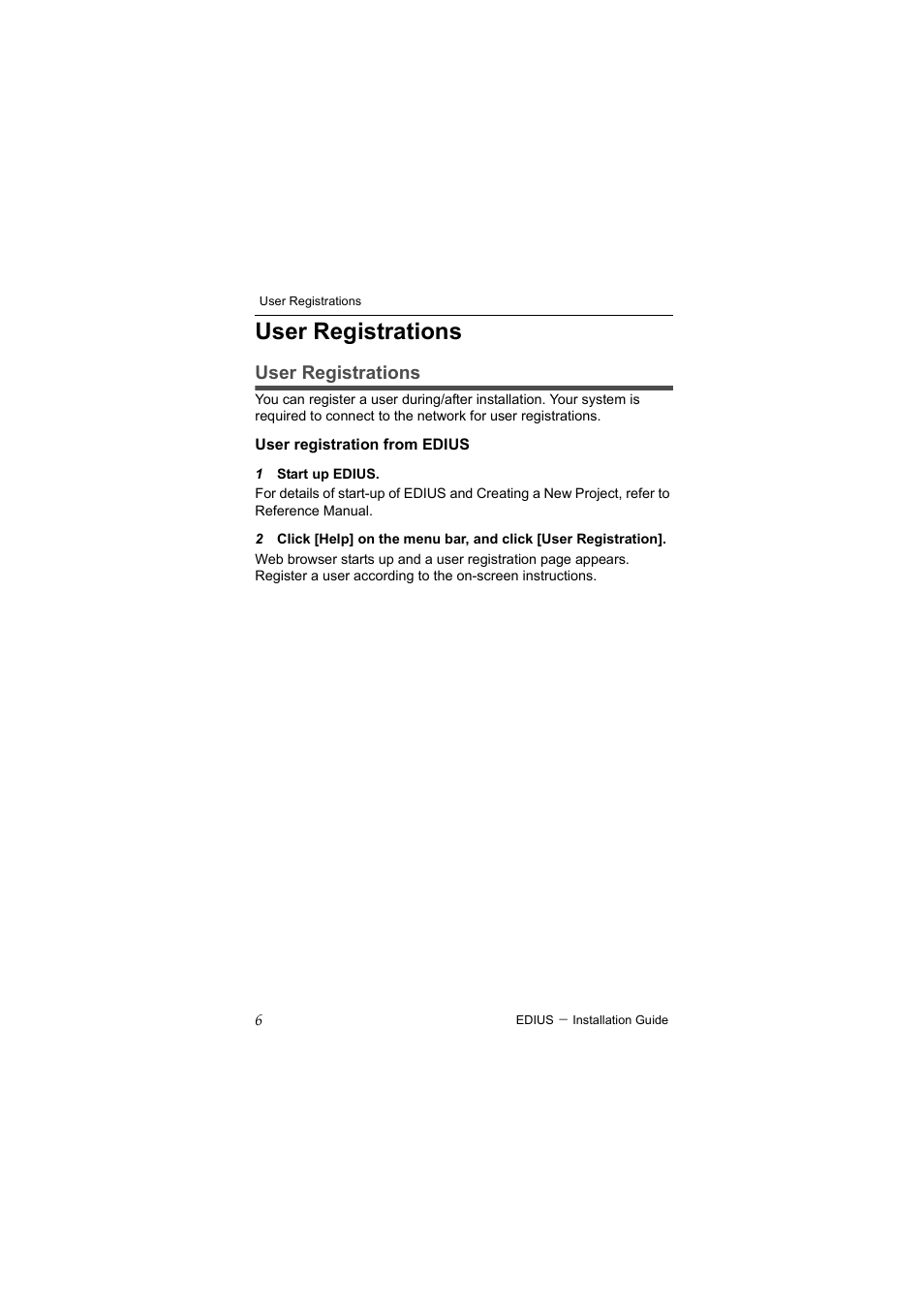 User registrations | Grass Valley EDIUS Pro v.7.4 Installation User Manual | Page 14 / 19