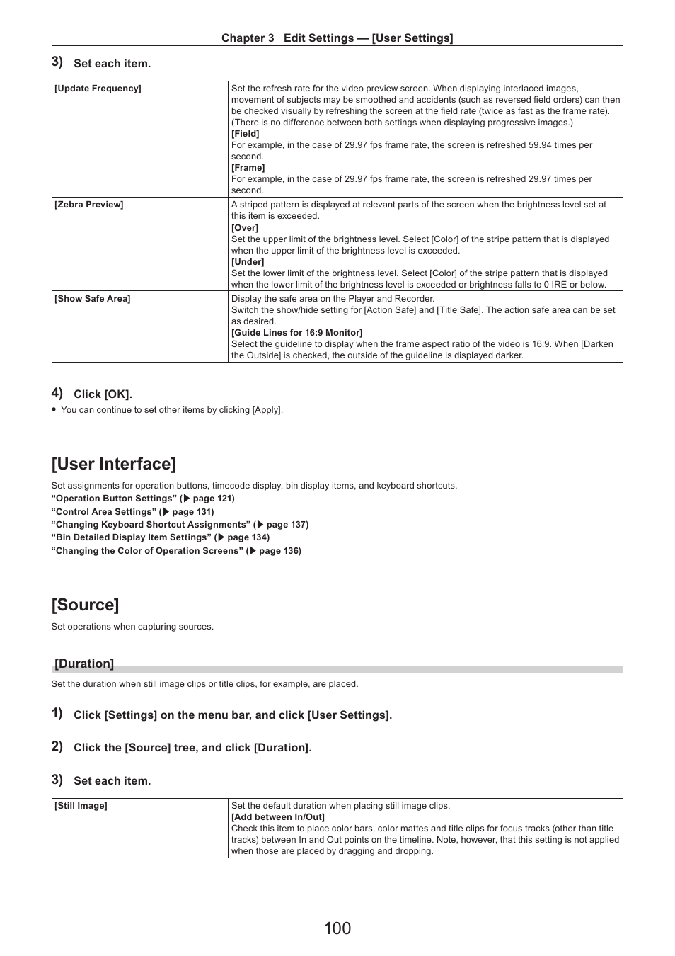 User interface, Source, Duration | Grass Valley EDIUS Pro v.7.4 Reference Manual User Manual | Page 100 / 471