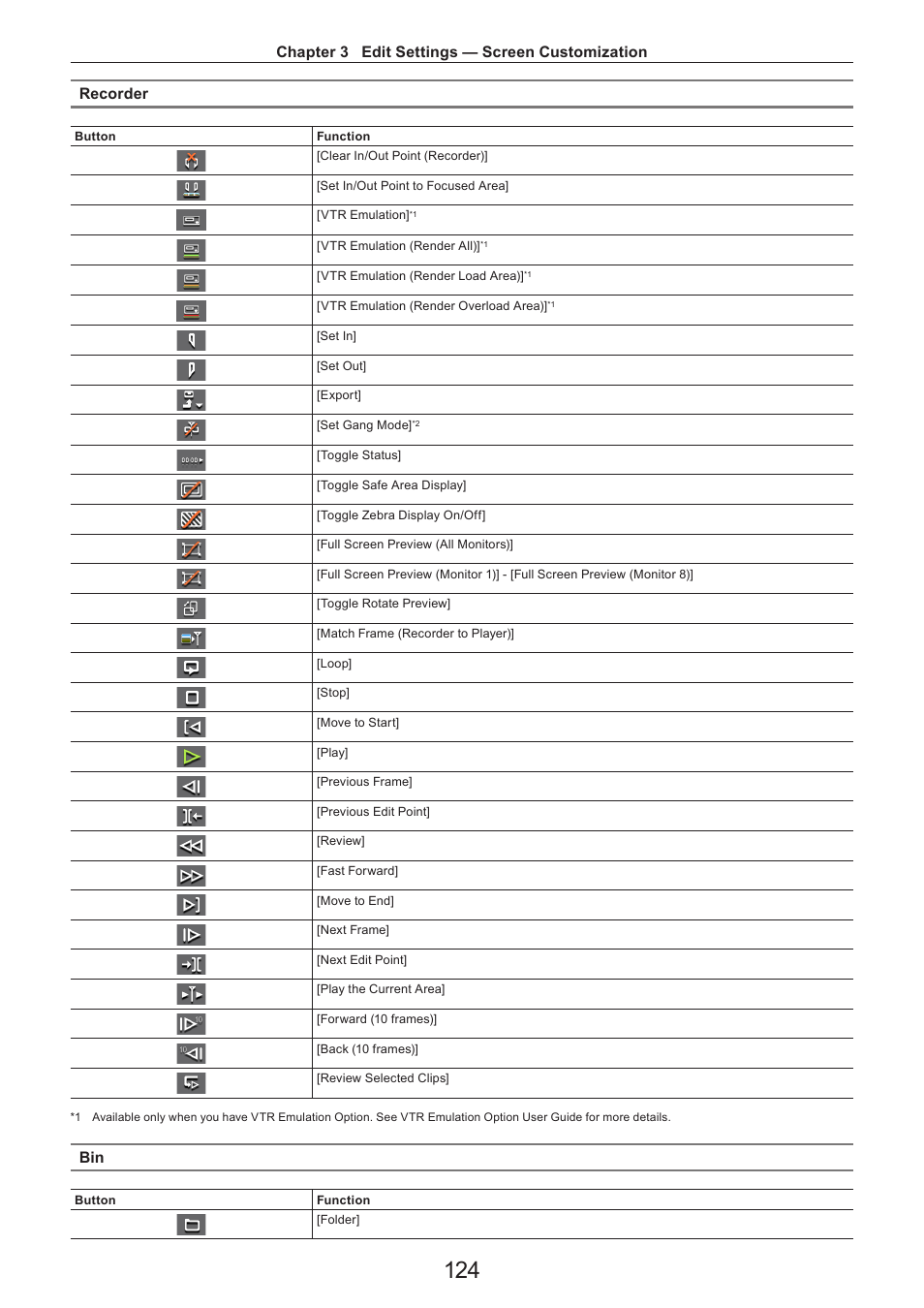 Chapter 3 edit settings — screen customization, Recorder | Grass Valley EDIUS Pro v.7.4 Reference Manual User Manual | Page 124 / 471