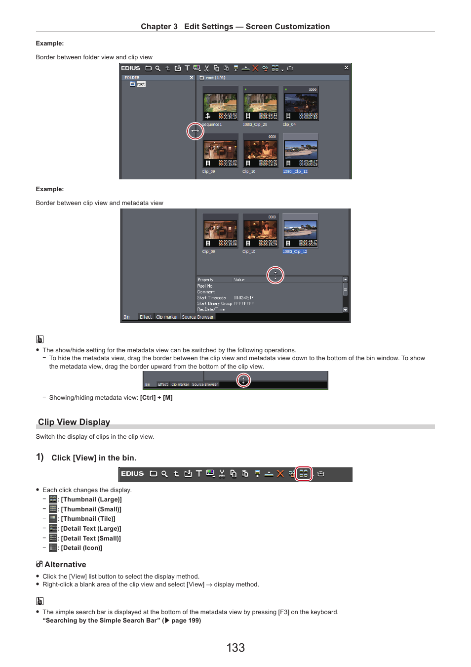 Clip view display | Grass Valley EDIUS Pro v.7.4 Reference Manual User Manual | Page 133 / 471