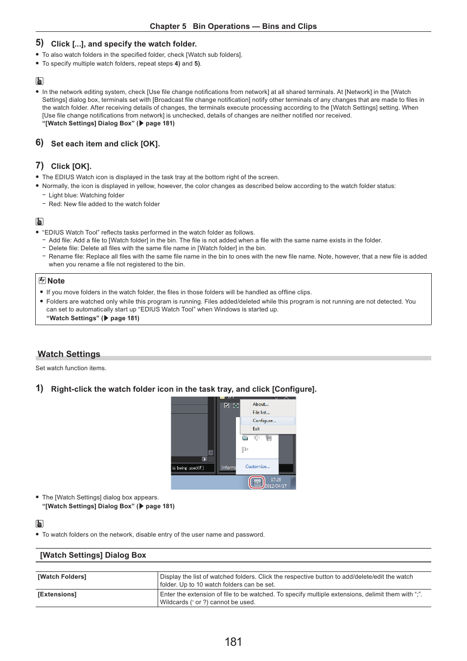 Watch settings | Grass Valley EDIUS Pro v.7.4 Reference Manual User Manual | Page 181 / 471