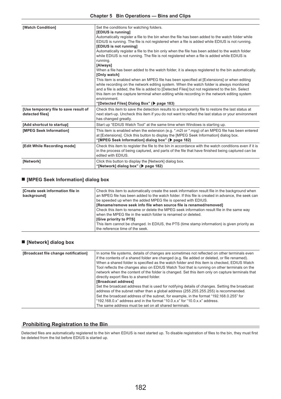 Prohibiting registration to the bin | Grass Valley EDIUS Pro v.7.4 Reference Manual User Manual | Page 182 / 471