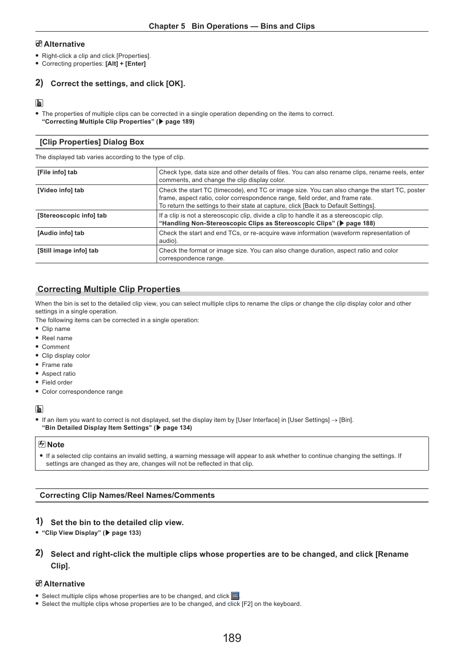Correcting multiple clip properties | Grass Valley EDIUS Pro v.7.4 Reference Manual User Manual | Page 189 / 471