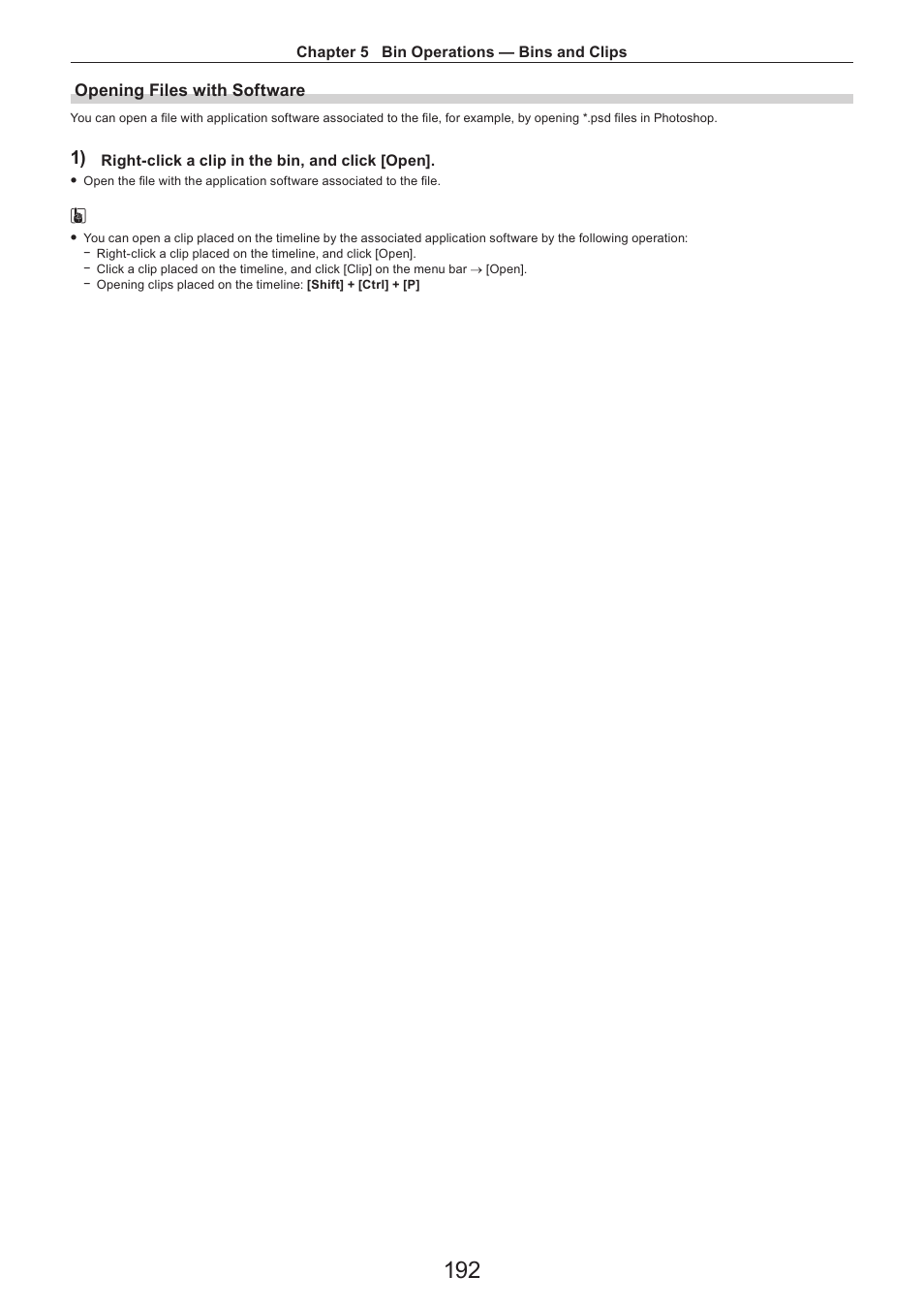 Opening files with software | Grass Valley EDIUS Pro v.7.4 Reference Manual User Manual | Page 192 / 471