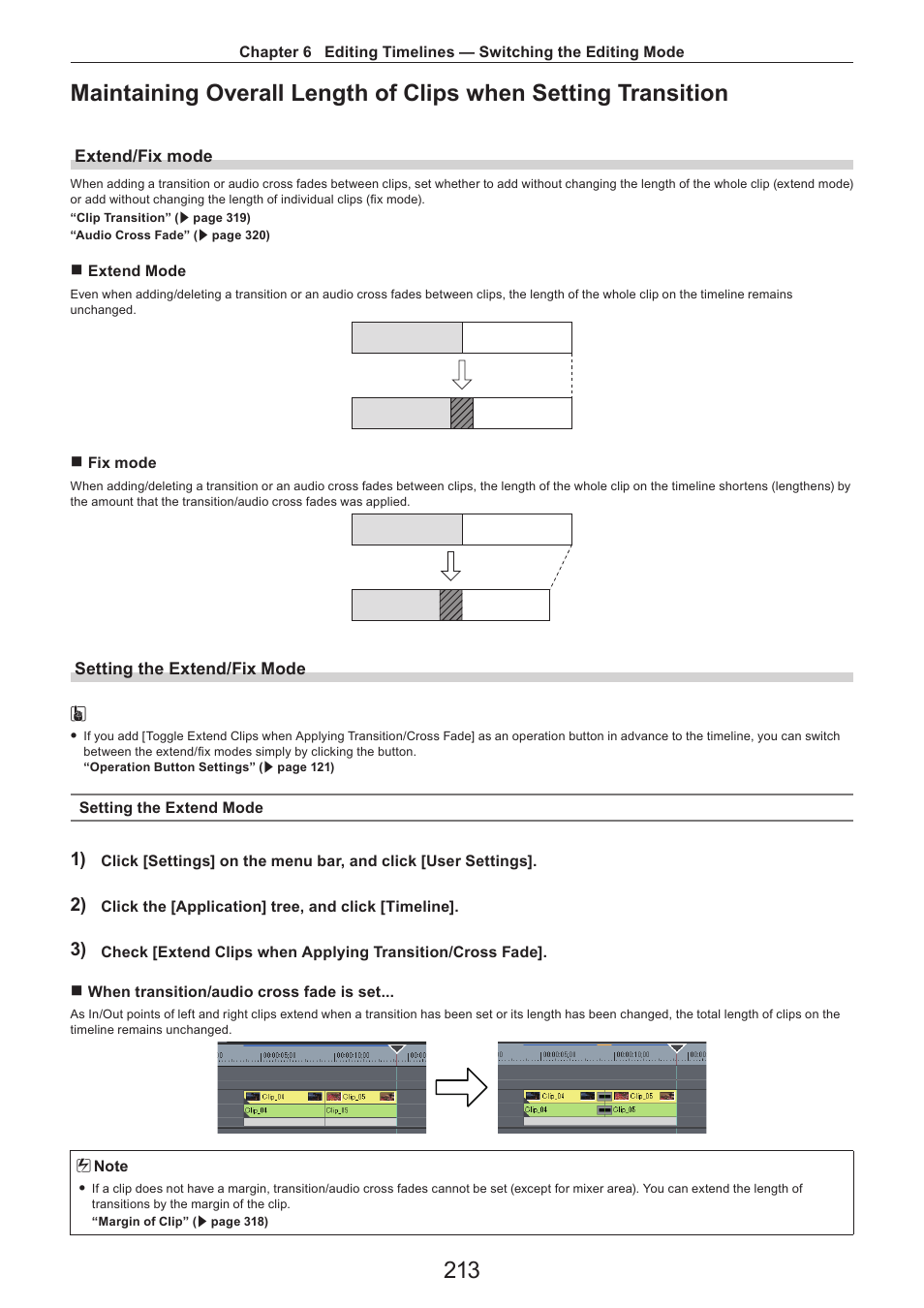 Extend/fix mode, Setting the extend/fix mode | Grass Valley EDIUS Pro v.7.4 Reference Manual User Manual | Page 213 / 471
